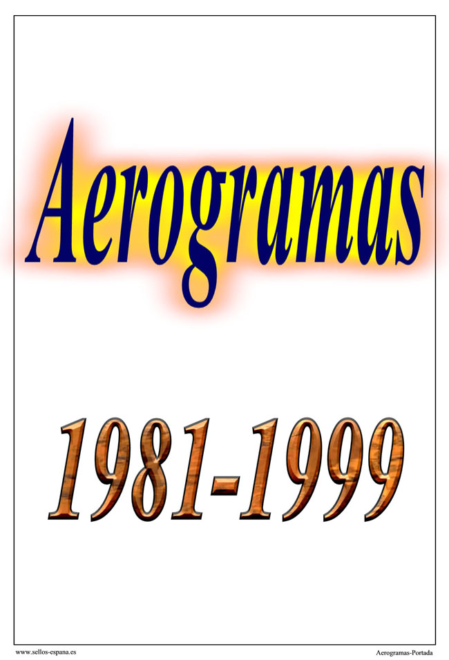 Portada del álbum de Aerogramas españoles de 1981 a 1999