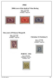 Primera pagina del album de Dinamarca 1941-1950