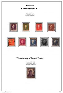 Segunda pagina del album de Dinamarca 1941-1950