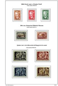 2da pagina del album de sellos de Hungría 1950
