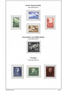 2 pagina de album de sellos de Hungría 1942