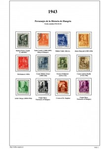 album de sellos de Hungría 1943-44