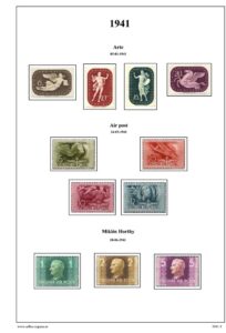 album de sellos de Hungría 1941