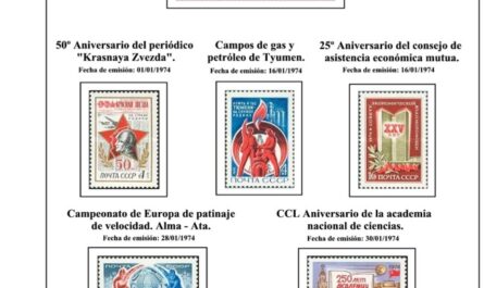 Primera Hoja de Sellos de la URSS 1974