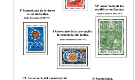 Primera Hoja de Sellos de la URSS 1975