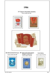 Primera pagina del album de URSS 1986