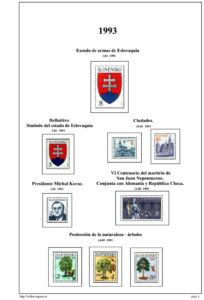 Primera pagina del album de Eslovaquia 1993