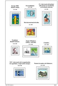 Segunda pagina del album de Eslovaquia 2000