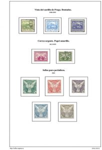 Segunda pagina del album de Checoslovaquia 1918 - 1919