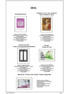 Primera pagina del album de Andorra Española 2016-2017