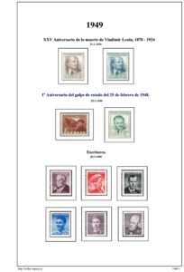 Primera pagina del album de Checoslovaquia 1949