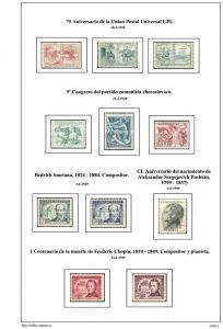 Segunda pagina del album de Checoslovaquia 1949