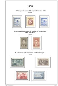 Primera pagina del album de Checoslovaquia 1950