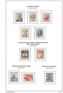Segunda pagina del album de Checoslovaquia 1953