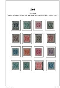Segunda pagina del album de Guinea Ecuatorial 1902-1910