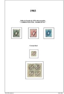 Primera pagina del album de Marruecos Español 1903-1908