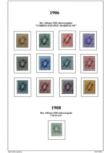 Segunda pagina del album de Marruecos Español 1903-1908