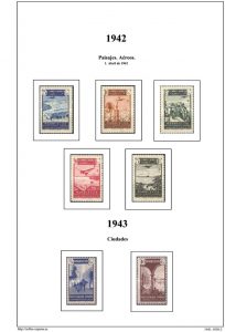 Segunda pagina del album de Marruecos Español 1941-1950