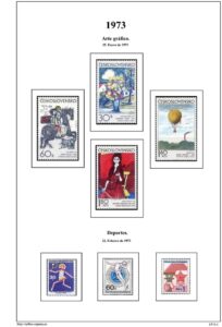 Primera pagina del album de Checoslovaquia 1973