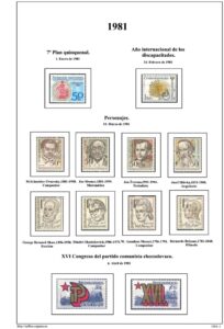 Primera pagina del album de Checoslovaquia 1981