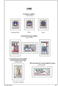 Primera pagina del album de Checoslovaquia 1985