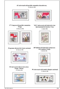 Segunda pagina del album de Checoslovaquia 1986