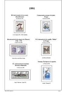 Primera pagina del album de Checoslovaquia 1991