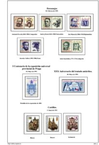 Segunda pagina del album de Checoslovaquia 1991